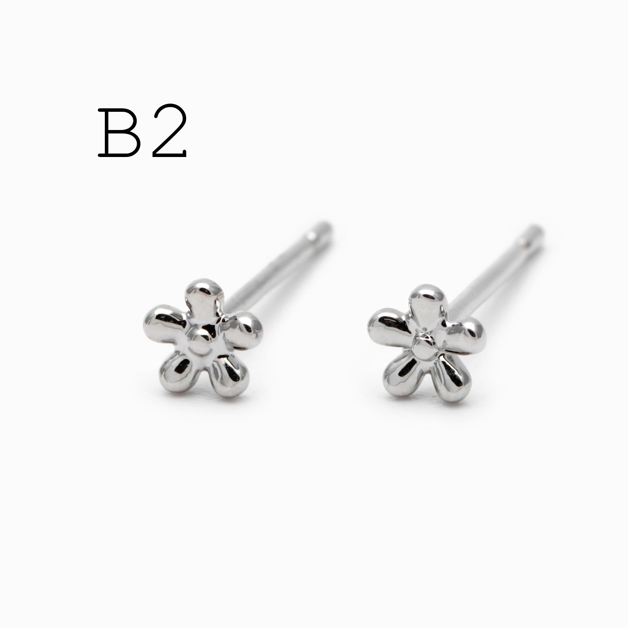 10pcs Gold Minimalist Earrings, 18K Gold Plated Brass, Tiny Stud Earrings (GB-4217)